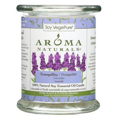 Свічка з ефірною олією лаванди Aroma Naturals (100% Natural Soy Essential Oil Candle Tranquility Lavender) 260 г