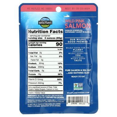Wild Pink Salmon Wild Planet (Wild Pink Salmon) 85 g