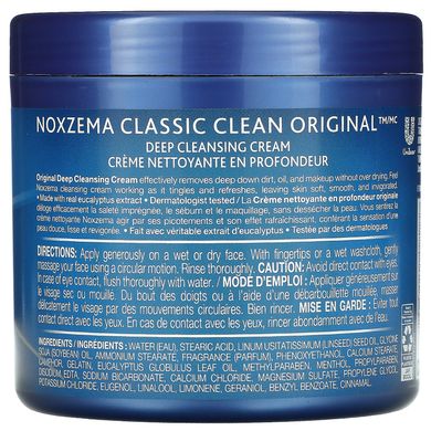 Noxzema, Classic Clean, оригінальний крем для глибокого очищення, евкаліпт, 12 унцій (340 г)