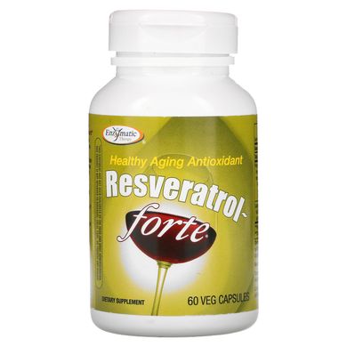Ресвератрол ~ Форте, Enzymatic Therapy, 125 мг, 60 вегетаріанських капсул