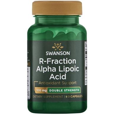 Альфа-ліпоєва кислота R-фракції - подвійна сила, R-Fraction Alpha Lipoic Acid - Double Strength, Swanson, 100 мг, 60 капсул