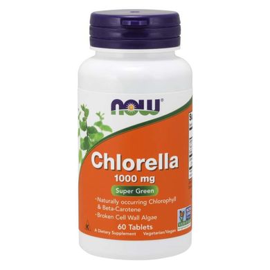 Хлорелла Now Foods (Chlorella) 1000 мг 60 таблеток