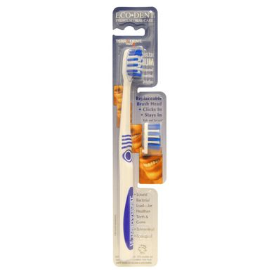 Terradent Med, Eco-Dent, 5 зубна щітка для дорослих середньої жорсткості, 1 зубна щітка, 1 запасна насадка