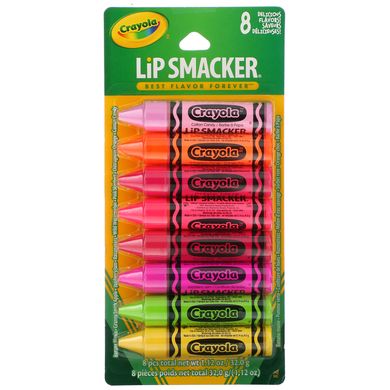 Бальзам для губ для вечірок, Crayola, Lip Balm, Party Pack, Lip Smacker, 8 шт