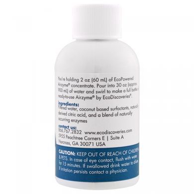 Airzyme - concentrated air and fabric deodorizer refill, EcoDiscoveries, 2 bottles of 2 ounces each.