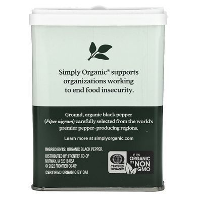 Мелений чорний перець, Simply Organic, 4 унції (113,4 г)
