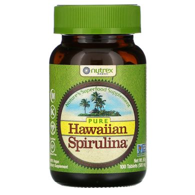 Чистий гавайська спіруліна Pacifica, мультивітаміни природи, Nutrex Hawaii, 500 мг, 100 таблеток
