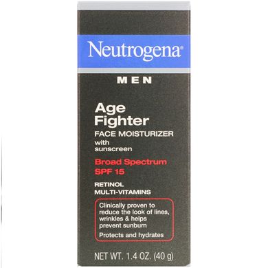 Зволожувальний антивіковий крем для чоловіків + сонцезахисним кремом, SPF15, Neutrogena, 1,4 унції (40 г)