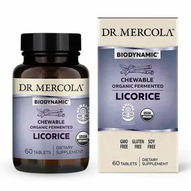 Солодка ферментована Dr.Mercola (Biodynamic® Organic Fermented Chewable Licorice) 60 таблеток