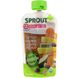 Детское питание, этап, Sprout Organic, 2, морковь, нут, цуккини, груша, 3,5 унции (99 г) фото