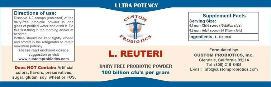 Пробиотический порошок Л. Реутери Custom probiotics (L .Reuteri Probiotic Powder) 50 г купить в Киеве и Украине