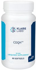 Убихинол Klaire Labs (Ubiquinol CoQH) 50 мг 60 гелевых капсул купить в Киеве и Украине