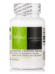 N-ацетил-цистеїн 500 мг, N-Acetyl Cysteine, DaVinci Labs, 90 вегетаріанських капсул