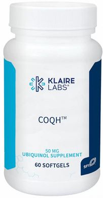 Убіхінол Klaire Labs (Ubiquinol CoQH) 50 мг 60 гелевих капсул