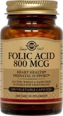 Фолієва кислота Solgar (Folic Acid) 800 мкг 100 капсул