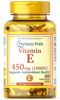 Вітамін Е Puritan's Pride (Vitamin E) 1000 МО 100 капсул