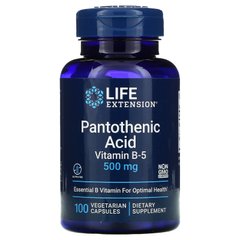 Пантотеновая кислота Life Extension (Pantothenic acid) 500 мг 100 капсул купить в Киеве и Украине