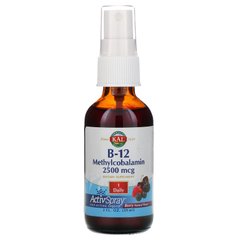 Витамин B-12 метилкобаламин со вкусом ягод KAL (B-12 Methylcobalamin) 2500 мкг 59 мл купить в Киеве и Украине