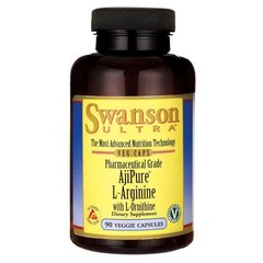 L-Аргінін Орнітин, AjiPure L-Arginine (Pharmaceutical Grade) with Ornithine, Swanson, 90 капсул