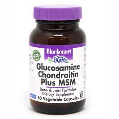Глюкозамин & Хондроитин & МСМ, Bluebonnet Nutrition, 60 растительных капсул купить в Киеве и Украине