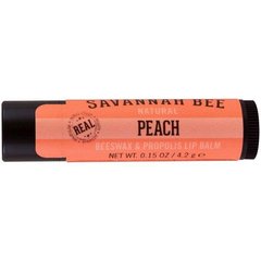 Бджолиний віск і прополіс, бальзам для губ, персик, Savannah Bee Company Inc, 015 унцій (42 г)