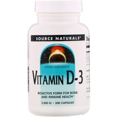 Витамин Д3 Source Naturals (Vitamin D3) 2000 МЕ 200 капсул купить в Киеве и Украине