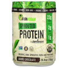 Jamieson Natural Sources, IronVegan, пророслий протеїн, подвійний шоколад, 26,4 унції (750 г)