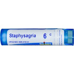 Стафизагрия 6C, Boiron, Single Remedies, прибл. 80 гранул купить в Киеве и Украине