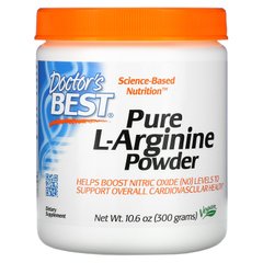 Чистый порошок L-аргинина, Pure L-Arginine Powder, Doctor's Best, 10,6 унций (300 г) купить в Киеве и Украине