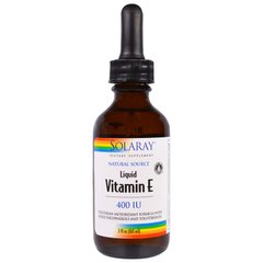 Вітамін E, рідкий, Vitamin E Drops, Solaray, 400 МЕ, 2 рідк унціі (60 мл)