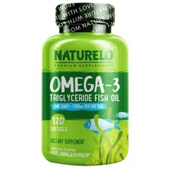 Омега-3 риб'ячий жир NATURELO (Omega-3 Triglyceride Fish Oil) 1100 мг 120 гелевих капсул