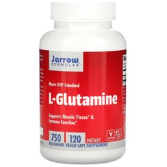 L-глютамін, L-Glutamine, Jarrow Formulas, 750 мг, 100 капсул