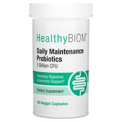 Пробіотик щоденного обслуговування, Daily Maintenance Probiotics, HealthyBiom, 5 Billion CFUs, 90 вегетаріанських капсул