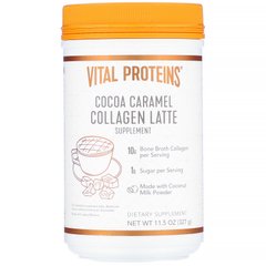 Латте з колагеном, какао карамель, Collagen Latte, Cocoa Caramel, Vital Proteins, 327 г