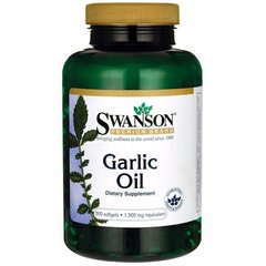 Часникова олія, Garlic Oil, Equivalent to 1, Swanson, Equivalent to 1500 мг, 500 капсул