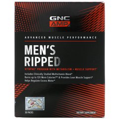 GNC, AMP, Men's Ripped Vitapak Program, мультивітаміни для чоловіків, метаболізму та підтримки м'язів, 30 пакетиків