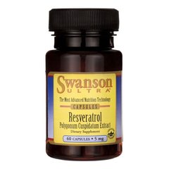Ресвератрол Swanson (Resveratrol Polygonum Cuspidatum Extract) 5 мг 60 капсул