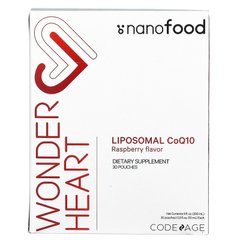 CodeAge, Wonder Heart, ліпосомальний коензим Q10, малиновий смак, 30 пакетиків по 0,3 рідкої унції (10 мл) кожен