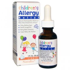 Засіб проти алергії для дітей, формула без спирту, рідка форма, NatraBio, 1 рідка унція (30 мл)