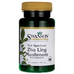 Чжу Лінг Гриб, Full Spectrum Zhu Ling Mushroom, Swanson, 400 мг, 60 капсул