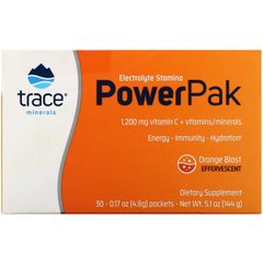 Електроліти Trace Minerals Research (Electrolyte Stamina Power Pak) 30 пакетиків зі смаком апельсина