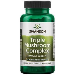 Потрійний грибний комплекс, Triple Mushroom Complex, Swanson, 60 капсул