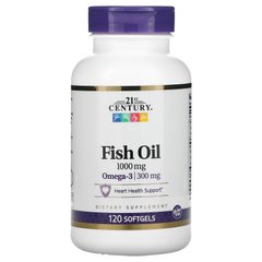 Риб'ячий жир з омега-3 21st Century (Fish Oil) 1000 мг 120 капсул