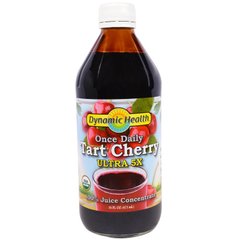 Один раз в день Tart Cherry, Ultra5X, 100% концентрат сока, Once Daily Tart Cherry, Ultra5X, 100% Juice Concentrate, Dynamic Health Laboratories, 473 мл купить в Киеве и Украине