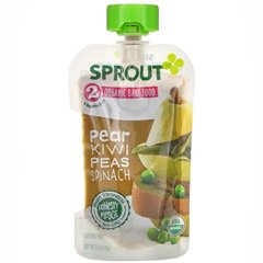 Органічне дитяче харчування, від 6 місяців і старше, груша, ківі, горох, шпинат, Organic Baby Food, 6 Months & Up, Pear Kiwi Peas Spinach, Sprout Organic, 99 г