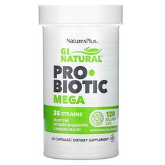 Пробіотики для травлення Nature's Plus (GI Natural Probiotic Mega) 120 мільярдів КОЕ 30 капсул