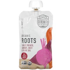 Serenity Kids, Органічні корені, солодка картопля, морква, буряк та оливкова олія, від 6 місяців, 3,5 унції (99 г)