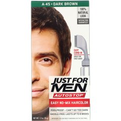 Чоловіча фарба для волосся Autostop, відтінок темно-коричневий A-45, Just for Men, 35 г