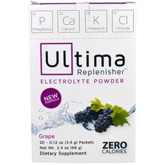 порошок электролитов с виноградным вкусом, Ultima Replenisher, 20 пакетиков, 0,12 унции (3,4 г) купить в Киеве и Украине
