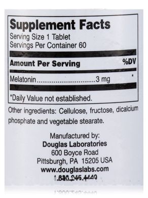 Мелатонін Douglas Laboratories (Melatonin) 3 мг 60 таблеток